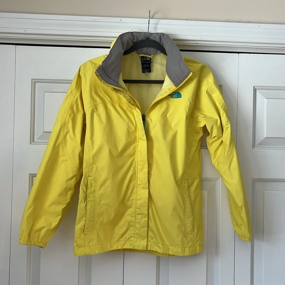 The North Face Hyvent Youth Girl Yellow Rain Jacket. Size XL 18 - Picture 11 of 15